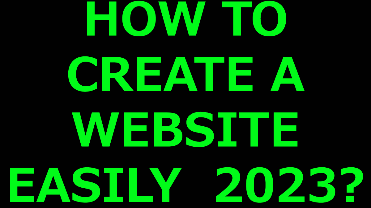 How to create a website easily